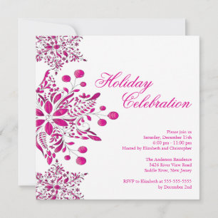Invitation Fête de Noël aux bijoux roses