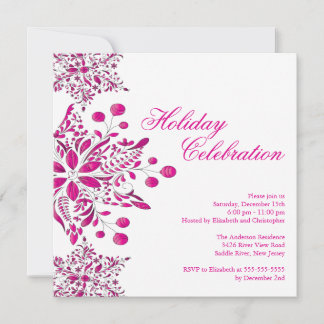 Invitation Fête de Noël aux bijoux roses