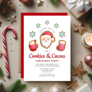 Invitation Fête de Noël aux biscuits et au cacao avec un Père