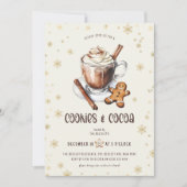 Invitation Fête de Noël aux biscuits mignons et au cacao (Devant)