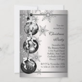 Invitation Fête de Noël aux Flocons d'Argent (Dos)