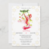 Invitation Fête de Noël aux flocons de cocktail (Devant)