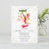 Invitation Fête de Noël aux flocons de cocktail (Debout devant)