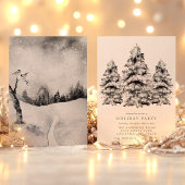Invitation Fête de Noël aux Pins enneigés