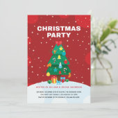 Invitation Fête de Noël avec arbre de Noël (Debout devant)