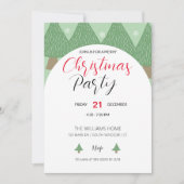 Invitation Fête de Noël avec arbre illustré (Devant)