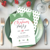 Invitation Fête de Noël avec arbre illustré