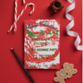 Invitation Fête de Noël avec biscuits rouges et dorés/Invitat