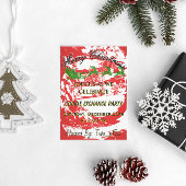 Invitation Fête de Noël avec biscuits rouges et dorés/Invitat