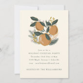 Invitation Fête de Noël avec Cocktail de Fruits d'Hiver (Devant)