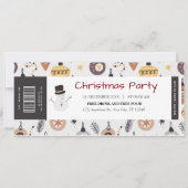 Invitation Fête de Noël avec code-barres et nom du DJ, laisse (Devant)