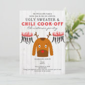 Invitation Fête de Noël avec concours de pulls moches et de c (Debout devant)