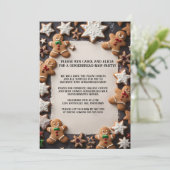 Invitation Fête de Noël avec des bonhommes en pain d'épices (Debout devant)