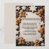 Invitation Fête de Noël avec des bonhommes en pain d'épices (Devant / Derrière)