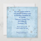Invitation Fête de Noël avec des flocons d'argent (Dos)