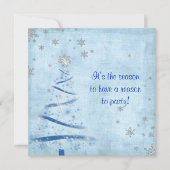 Invitation Fête de Noël avec des flocons d'argent (Devant)