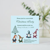 Invitation Fête de Noël avec des Gnomes de Noël (Debout devant)