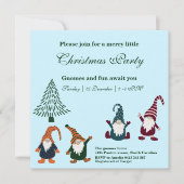 Invitation Fête de Noël avec des Gnomes de Noël (Devant)