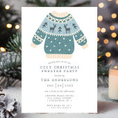 Invitation Fête de Noël avec des pulls moches de Noël avec de