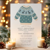 Invitation Fête de Noël avec des pulls moches de Noël avec de