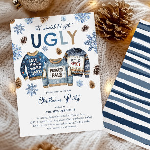 Invitation Fête de Noël avec des pulls moches drôles