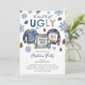 Invitation Fête de Noël avec des pulls moches drôles (Debout devant)