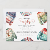 Invitation Fête de Noël avec des pulls moches et ringards (Devant)