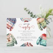 Invitation Fête de Noël avec des pulls moches et ringards (Debout devant)