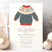 Invitation Fête de Noël avec des pulls moches ringards et drô