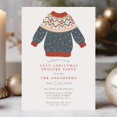 Invitation Fête de Noël avec des pulls moches ringards et drô