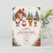 Invitation Fête de Noël avec le Père Noël (Debout devant)
