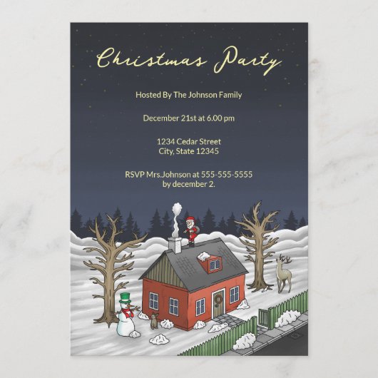 Invitation Fête de Noël avec le Père Noël (Devant)