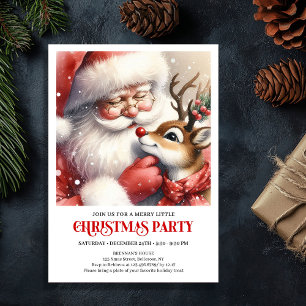 Invitation Fête de Noël avec le Père Noël et Rudolph la veill