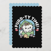 Invitation Fête de Noël avec Purr-ty Time Cat (Devant / Derrière)