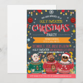 Invitation Fête de Noël avec un concours de pulls moches (Devant / Derrière)