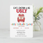 Invitation Fête de Noël avec un joli pull moche (Debout devant)
