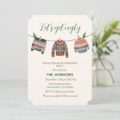 Invitation Fête de Noël avec un pull moche (Debout devant)