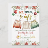 Invitation Fête de Noël avec un pull moche de Noël (Devant)