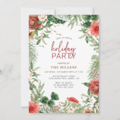 Invitation Fête de Noël avec verdure (Devant)