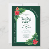 Invitation Fête de Noël avec verdure élégante (Devant)