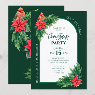 Invitation Fête de Noël avec verdure élégante