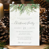 Invitation Fête de Noël avec verdure hivernale