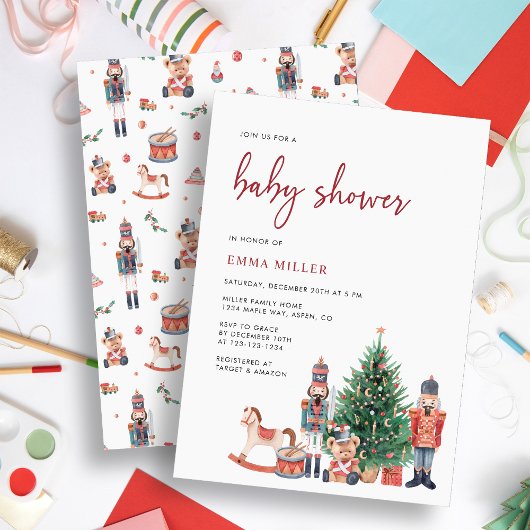 Invitation Fête de Noël Baby Shower