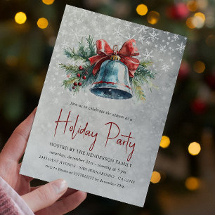 Invitation Fête De Noël Bell Et Pins Bruns Fête