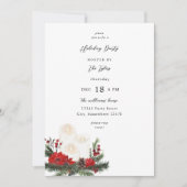 Invitation Fête de Noël Berries & bougies (Devant)