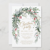 Invitation Fête de Noël Berries Modern Script (Devant)