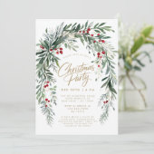 Invitation Fête de Noël Berries Modern Script (Debout devant)