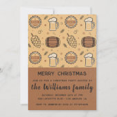 Invitation Fête de Noël Bières Boissons Rustique (Devant)