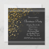 Invitation Fête de Noël Black Gold (Dos)