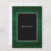 Invitation Fête de Noël Black & Green Sequins Soirée de dîner (Dos)